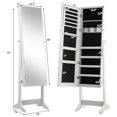 thumbnail image 2 of Gymax Jewelry Cabinet Armoire Lockable Standing Storage Organizer w/Full-Length Mirror, 2 of 10