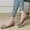 Khaki, variant on Womens Shoes Summer Womens Fashion Round Head Small Leather Shoes Flat Heel Collision Ladies Single Lazy People Kick Off Shoes