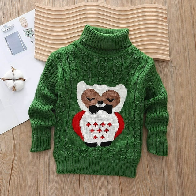 RXIRUCGD Chandail Ample pour Enfants 1-12 Ans avec Col, Manches Longues, Col Rond, Haut/chemise ( Vert, Taille : 6-8 Ans )