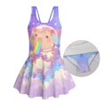 thumbnail image 6 of Uourmeti Cartoon Astronaut Hamster Swim Dress for Girls Quick Dry Skirted One-Piece Swimsuit with Built-In Liner Perfect for Beach Pool Vacations, 6 of 8