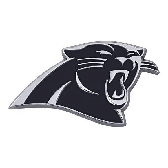 Emblema de metal premium FANMATS para autos Team ProMark NFL Carolina Panthers cromado 3.25 pulgadas