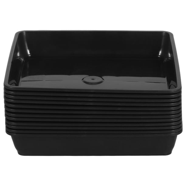 Luxshiny 12Ud Para Macetas De Plástico Negro Con Resistente Y Acabado Fino
