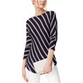 thumbnail image 1 of I-N-C Womens Striped Tunic Dolman Blouse, Purple, X-Large, 1 of 1
