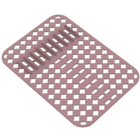 

greenhome Sink Protector Easy to Clean Hollow Out Anti-slip Quick Drying with Raised Pillars Dishwashing Mat Kitchen Accessories for Daily Use