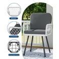 thumbnail image 2 of Stackable Outdoor Patio Dining Chairs Set of 4 with Cushions – Black Powder-Coated Frame & Light Beige Imitation Rope Rattan, All-Weather Wicker Armchairs for Garden, Deck, Balcony & Backyard – Dark, 2 of 8
