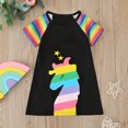 thumbnail image 2 of Vestido de verano Arco Iris de manga corta para niñas Vestido de una pieza Colorido estampado Vestid Abanopi Vestido, 2 of 7