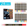 thumbnail image 1 of yeacher Dual-Tip Acrylic Markers with Fiber Brush and Round Tips, 24 Vibrant Colors, Compact Gift Box Packaging, 1 of 6