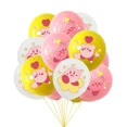 thumbnail image 1 of Lindo Kirby superestrella fiesta desechable pancarta vajilla colgante bandera Kirby superestrella globos set decoración de pastel de cumpleaños, 1 of 5