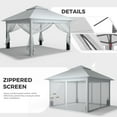 thumbnail image 5 of Outdoor Basic 11 x 11 ft Pop up Patio Gazebo, Portable Canopy Shade Tent with Mosquito Netting/Sandbags,White, 5 of 12