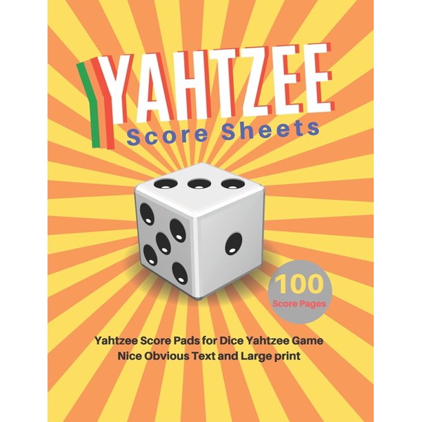yahtzee score sheets v 17 yahtzee score pads for dice yahtzee game nice obvious text and large print yahtzee score cards 8 5 11 inch paperback walmart com walmart com