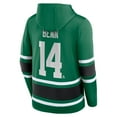 thumbnail image 3 of Men's Fanatics Jamie Benn Kelly Green Dallas Stars Name & Number Lace-Up Pullover Hoodie, 3 of 3