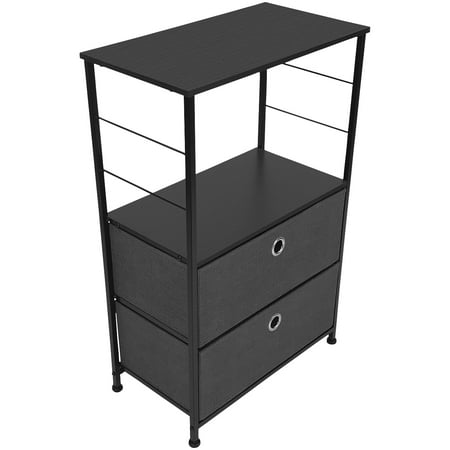 2 Drawers Table Dresser Black Walmart Com