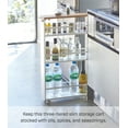 thumbnail image 2 of Yamazaki Home Rolling Storage Cart, Steel, Holds 26.4 lbs White, 2 of 7
