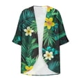 thumbnail image 5 of NTACZA Tropical Floral Womens Cardigans Lightweight Open Front 3/4 Sleeve Flowy Hawaiian Kimono Relaxed Coverups Beachwear Multicolor, 5 of 5