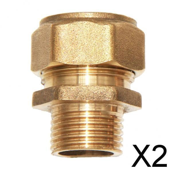 2x Tornillo de Latón Acoplador de Compresión Tubo Conector 1/4 '' 1/2 '' 3/4 '' Resistencia Y Durabilidad de 2 piezas