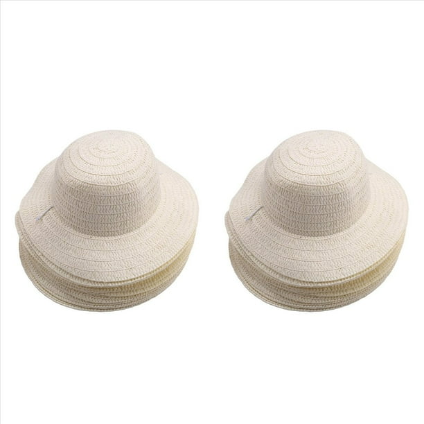 40 Piezas DIY Conjunto de Sombrero de Paja Playa Verano Trabajo Sombreros de Granjero para Hombres Mujeres Niños Vaquero Decoración de Fiesta de Cumpleaños