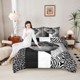 thumbnail image 4 of jejeloiu Chic Leopard Pattern Twin Comforter Sets,Black Gray White Bedding Set Cheetah Lover Reversible 2pcs, 4 of 8