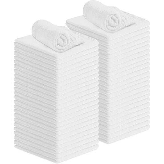 Enjinzz Cotton Shop Rags – (Pack of 50) Size 12x14 Inches Cleaning Rags – Absorbent Shop Towels and Multipurpose Cleaning Towels for Automobiles, Industries, Garage and Homes (White)