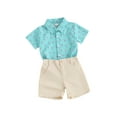 thumbnail image 2 of Musuos Baby Boys Shorts Set, 12 18 24M 3 4T Short Sleeve Dinosaur Flamingo Shark Print Shirt with Shorts Toddler Summer Outfit, 2 of 10