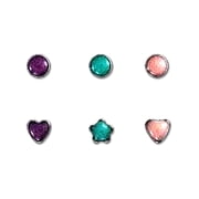 BODY JEWELRY 2.5mm Glow-in-the-Dark 6-Piece Nose Stud Set