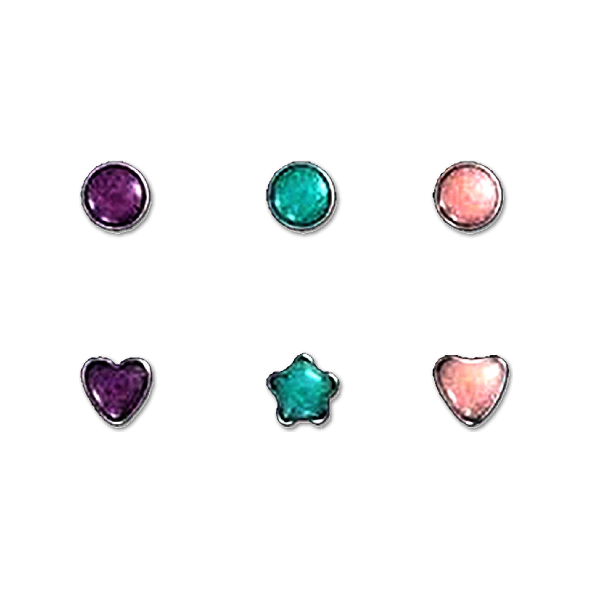 BODY JEWELRY 2.5mm Glow-in-the-Dark 6-Piece Nose Stud Set