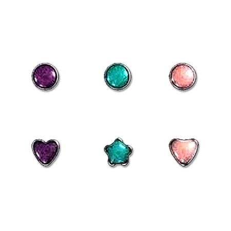 BODY JEWELRY 2.5mm Glow-in-the-Dark 6-Piece Nose Stud Set