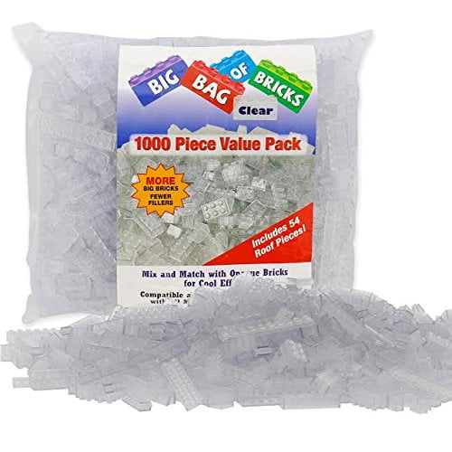 SCS Direct Building Bricks 1000 Pc Big Bag of Bricks Bulk Unique