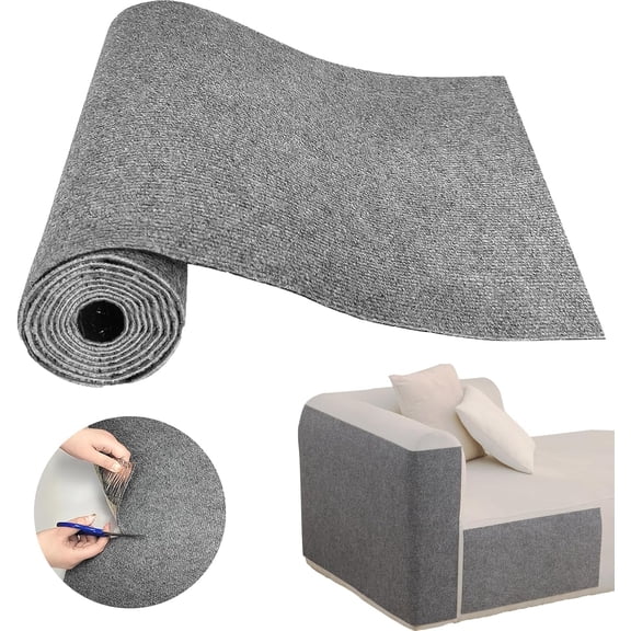 Cat Scratch Couch Furniture Protector, Self-Adhesive Cat Scratch Pad Deterrent for Furniture, DIY Climbing Cat Scratcher Couch Protector from Cat Claws Scratching for Indoor(M,Light Gray)