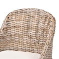 thumbnail image 5 of bali & pari Lara Bohemian Gray Kubu Rattan and Mahogany Wood Dining Chair, 5 of 10