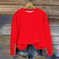 thumbnail image 7 of Kids Sweatshirts, Toddler Boys Girls Long Sleeve Crew Neck Sweatshirts, Solid Color Fall Winter Sweaters Tunic Tops Lightweight Casual Loose Blouse Pullover Shirts Red 3T, 7 of 7