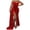 Red, variant on Women Fashion Solid Color Off Shoulder Sequined Bust Wrap Dress With Large Hem Clothes