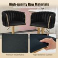 thumbnail image 3 of Homefun Velvet Bar Stools Set of 2,Modern Height Adjustable Swivel Barstools Counter Chairs with High Back & Gold Metal Base, 3 of 9