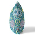 thumbnail image 3 of 26" Teal Yellow Peacock Indoor Outdoor Zip Throw Pillow, 3 of 4