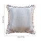 thumbnail image 3 of Funda De Almohada De Tela Funda de cojín decorativa de lino azul con borla y rayas de viento para sofá,ideal para la decoración de la sala de estar (1 pieza). Rkxzt, 3 of 9