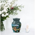 thumbnail image 7 of Train Funeral Cremation Urns For Adult Ashes Women - Blue Miniature Urns For Adult Female - Green Mini Memorial Urn For Male Ashes - Small Keepsake Urn For Father And Mother -3 Inch, 7 of 7