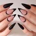 thumbnail image 4 of 24Pcs Medium Long Acrylic Fake Nails cool Spice Girls Wearing False Nails Set Press on 네일팁 Removable French Nails Fake 네일파츠 LU, 4 of 6