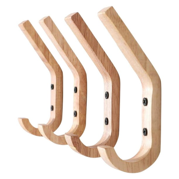 4Pcs Coat Hooks Hanger Wall Mounted Double Hook Rustic for Hanging