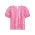 thumbnail image 5 of Doomiva Girls Disco Party Glitter Tops Sequin T-Shirts Hip Hop Jazz Dance Blouse Birthday Performance Cos tume Pink 10, 5 of 7