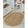 thumbnail image 4 of Unique Loom Braided Jute Collection Area Rug - Dhaka (5' 1" x 8' Oval Natural), 4 of 7