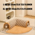 thumbnail image 2 of Cat Carpet Tunnels for Indoor Cats, 2-in-1 Funny Plush Plaid Checkered Cat Round Tunnel Bed, Cat Tunnel Carpet, Leisure Cat Tunnel Bed, Detachable Washable (Coffee, Large), 2 of 8