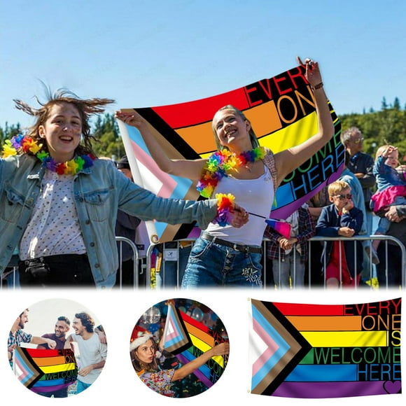 pstuiky Flags LOVOICE Pride Flag Flag Everyone Is Welcome Here Pride Flag For Pride Decoration 90x150cm Sale