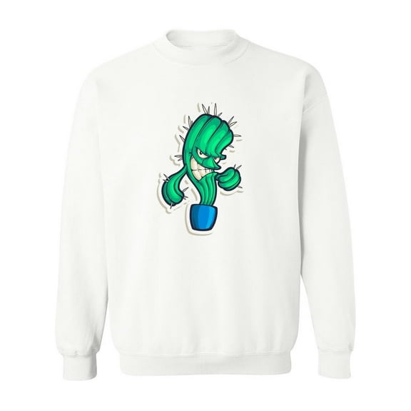 Smiling Cactus Design Sweatshirt Men -Image by Shutterstock, Male 4X-Large