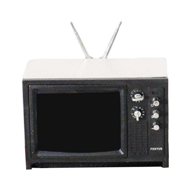 Mini televisión decoración muebles accesorios regalo coleccionable modelo de televisión Retro :12 TV para casas de muñecas Micro paisaje