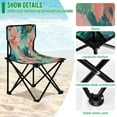 thumbnail image 4 of 600D Oxford Camping Chair Portable Foldable Chair Supports 220 lbs for Picnic, Fishing, Backpacking Pink Abstract Floral Patterns, 4 of 8