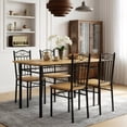 thumbnail image 1 of Comedor 4 Personas con Mesa y Sillas de Madera y Metal – Diseño Moderno Industrial para Cocina o Comedor, 1 of 12