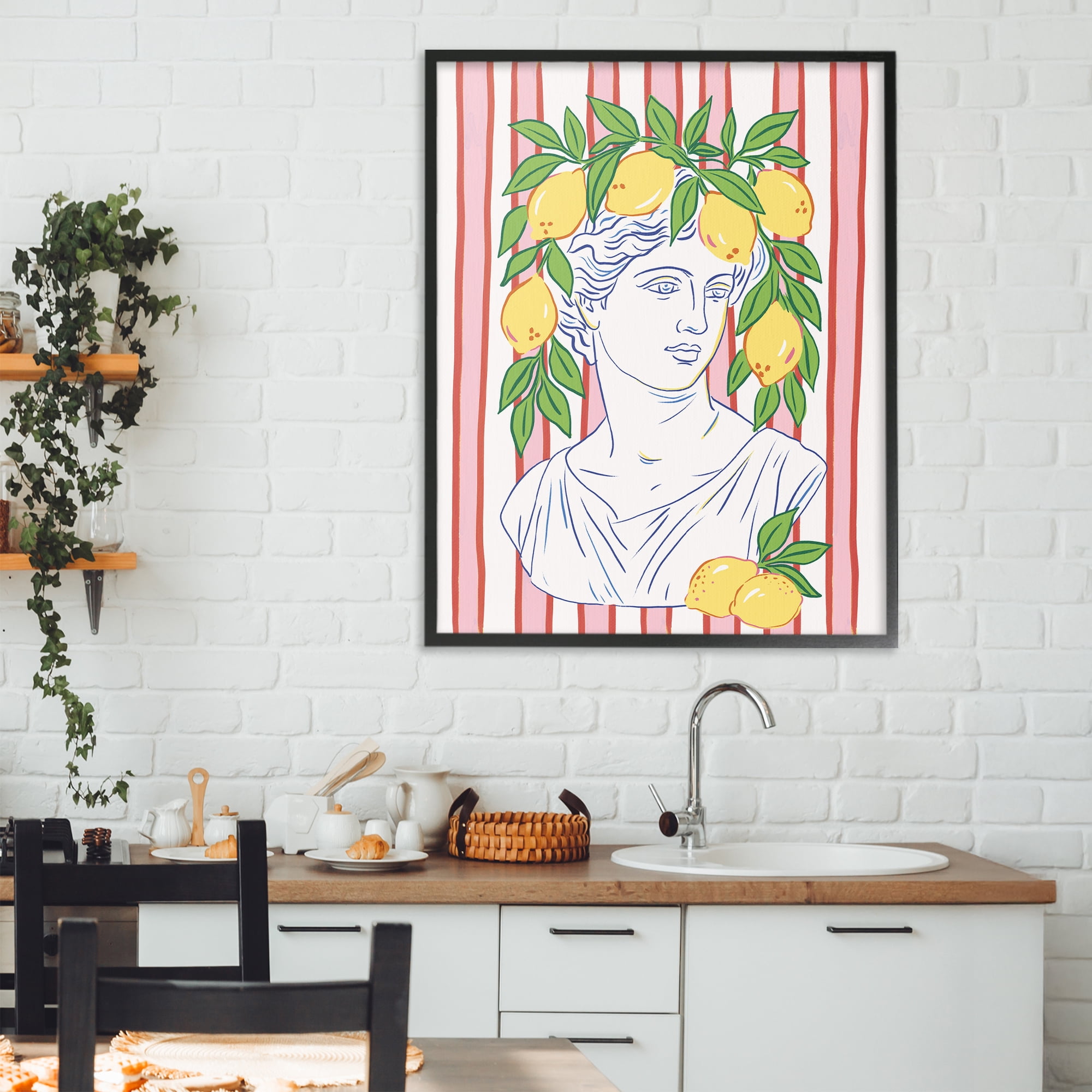 Stupell Industries La Limona Sculpture Face Black Framed Giclee Art, design by Radhika Modi