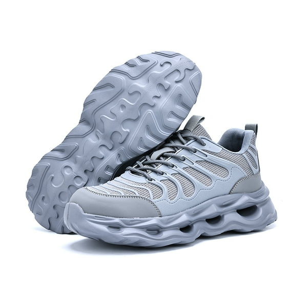 ywluxe Work Shoes for Men - Non-Slip EVA Outsole, Steel Toe, Shock-Absorbing, Kevlar Puncture-Proof, Lightweight Flyknit