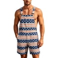 thumbnail image 3 of 250th Anniversary American Flag Overalls for Men Patriotic Bib Overalls Shorts Loose Fit USA Print Coveralls Independence Day Casual Summer Outfit, 3 of 6