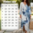 thumbnail image 6 of DISNIMO Bird Print Dresses for Women 2026 3/4 Sleeve Dress Linen Style V Neck Maxi Dresses Casual Loose Dress, L, 6 of 6