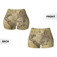 thumbnail image 5 of Kdxio Vintage World Map Print Workout Shorts for Women Seamless Soft Smooth Gym Yoga Scrunch Active Shorts, 5 of 9